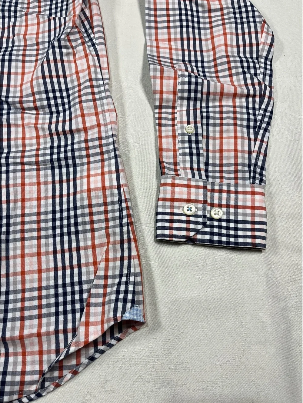 Banana Republic Mens Plaid Dress Shirt Black Red Grant Fit Sz Small 100% Cotton